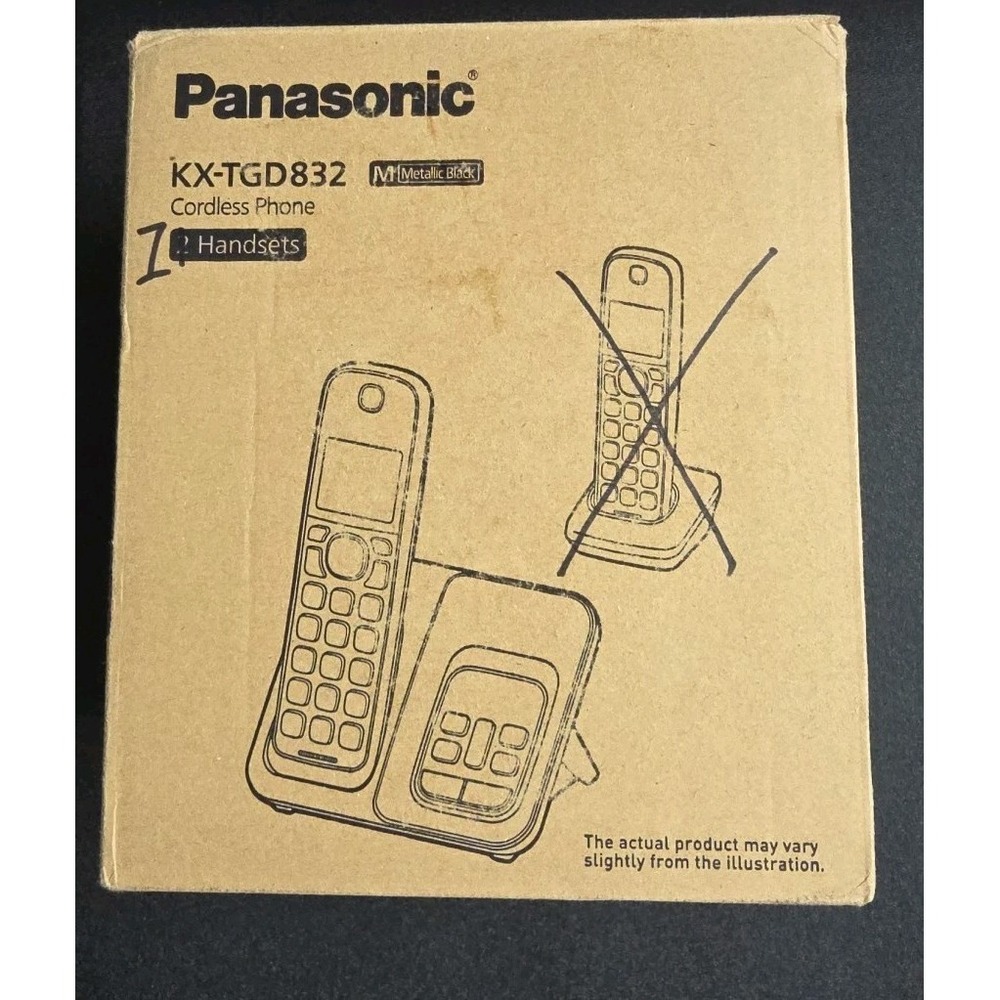 Panasonic KX-TGD832M Cordless Phone Answering Machine 1 Handsets Black OPEN BOX